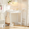 SoBuy FWT43-W Petit Bureau avec 1 Tiroir et 2 Crochets Bureau Gaming avec Etagères de Rangement Desk Multifonctionnel pour Chambre Table Gaming Blanc 60x40x77cm