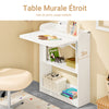 SoBuy FWT92-W Bureau Gaming Bureau avec Rangement Table Pliable d'Ordinateur Rabattable Table Gaming Desk Multifonctionnel avec Etagères de Rangement Blanc 64x58x82cm