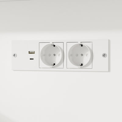 SoBuy HAT10-E-W Meuble Cache-Litière pour Chat 2 Portes avec Prises et Étagères – Armoire de Rangement Blanc Moderne pour Chambre, Cuisine et Bureau – 80×60×116,5 cm, Charge 96 kg