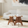 SoBuy HFBT01-BRTable d'appoint Ronde en Bois Table Basse Ronde Table de Nuit Table de Chevet Bouts de Canapé en Tenons et Mortaises