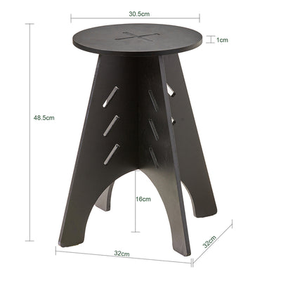 SoBuy HFBT01-K-SCH  Table d'appoint Ronde en Bois Table Basse Ronde Table de Nuit Table de Chevet Bouts de Canapé Marron en Tenons et Mortaises, Noir