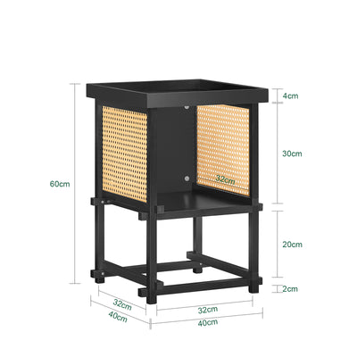 SoBuy HFBT03-SCH Table d'appoint Design, Table Basse Carrée, Bout de Canapé, Table de Chevet avec Compartiment Ouvert