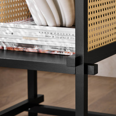SoBuy HFBT03-SCH Table d'appoint Design, Table Basse Carrée, Bout de Canapé, Table de Chevet avec Compartiment Ouvert