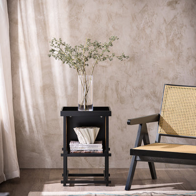 SoBuy HFBT03-SCH Table d'appoint Design, Table Basse Carrée, Bout de Canapé, Table de Chevet avec Compartiment Ouvert
