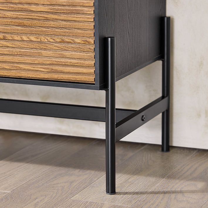 SoBuy HFSB04-SCH Buffet Commode Armoire de Rangement 92 x 40 x 119 cm, Noir Naturel