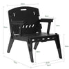 SoBuy HFST02-SCH Fauteuil Design Salon Ergonomique Chaise Fauteuil de Salon Confortable Fauteuil de Bureau en Tenons et Mortaises