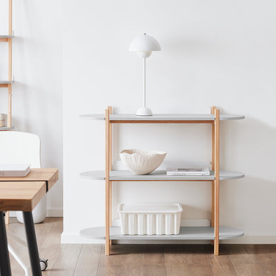 SoBuy HSTR01-H-HG Console d’Entrée avec 3 Niveaux, pour Salon et Chambre, Rangement Optimisé, Design Fonctionnel, Usage Quotidien – L100×P33×H88 cm, Bois, Gris