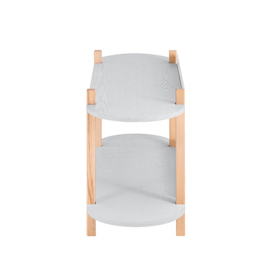 SoBuy HSTR01-HG Table d’Appoint avec 2 Niveaux, Rangement Optimisé, Design Fonctionnel, Usage Quotidien, Format Pratique – L100×P33×H52 cm, Bois, Gris