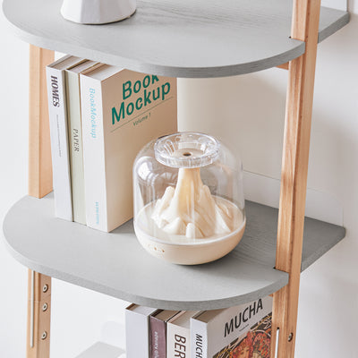 SoBuy HSTR02-K-HG Bibliothèque avec 4 Niveaux, pour Salon et Chambre, Rangement Optimisé, Design Fonctionnel, Usage Quotidien, Pratique – L44×P39×H169 cm, Gris