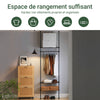 SoBuy KLS07-SCH Portant à vêtements télescopique solide - Penderie ouverte réglable avec tringles et étagères, Porte manteau pour chambre/dressing, Noir