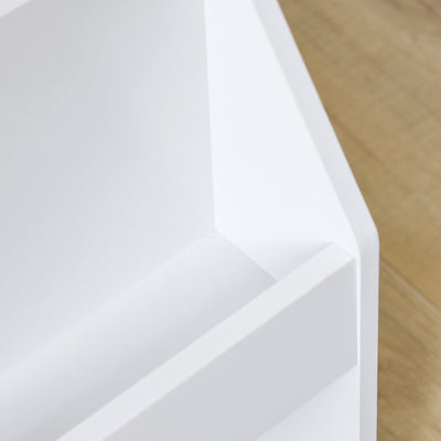 SoBuy KMB118-W Bibliothèque Enfant avec Étagère Supérieure et 3 Compartiments, Coins Arrondis et Dispositif Anti-Basculement – L100×P30×H80 cm, PB E1, Blanc