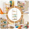 SoBuy KMB121-WN Bibliotheque Enfant Étagère Livre Enfant 4 Niveaux Meuble Rangement Jouet Bibliothèque Meuble de Rangement Etagere Chambre Blanc-Naturel 60x15x130.5 cm