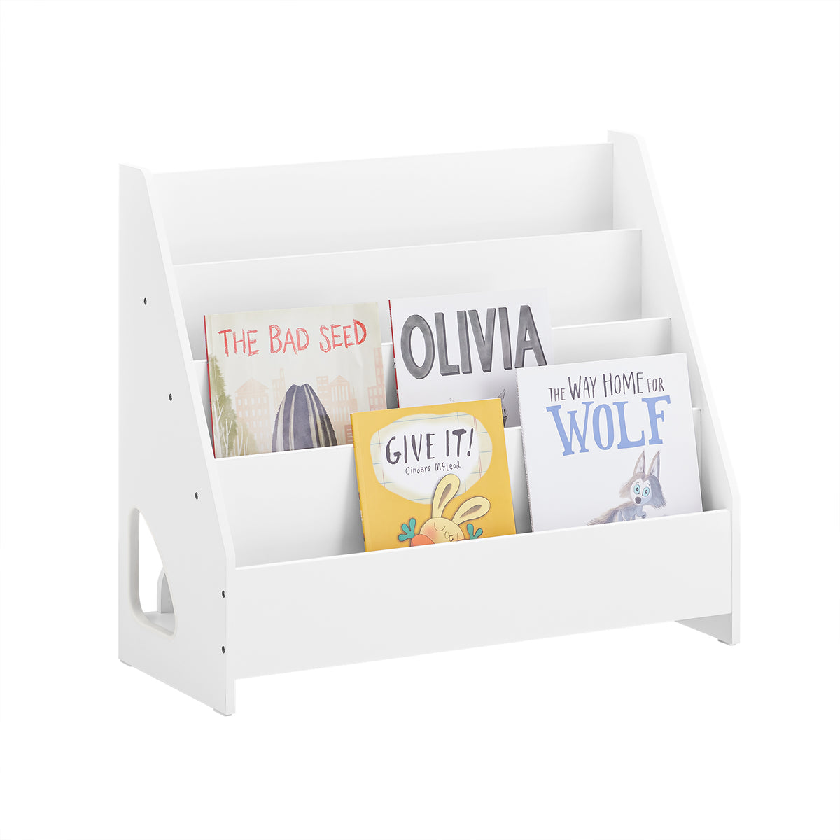 SoBuy KMB32-K-W Bibliothèque Enfant Rangement Jouet Enfant Bibliotheque Livre 4 Niveaux et 1 Compartiment Ouvert Étagère à Li
