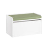 SoBuy KMB80-W Banc Coffre de Rangement 2 en 1, avec 1 Tiroir à roulettes et Assise Coussin Rembourré