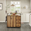 SoBuy KNL02-PF Îlot Central de Cuisine avec 2 Portes, 3 Tiroirs, 1 Porte et 1 Étagère, pour Cuisine et Salle à Manger, Rangement Optimisé – L113×P69×H106 cm