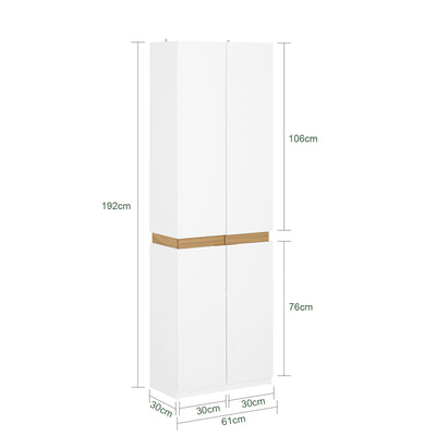 SoBuy KSB01-W Armoire Faible Profondeur 30 cm – Dressing Gain de Place, Penderie Intégrée, Blanc