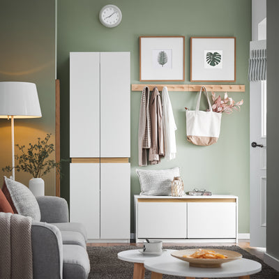 SoBuy KSB01-W Armoire Faible Profondeur 30 cm – Dressing Gain de Place, Penderie Intégrée, Blanc