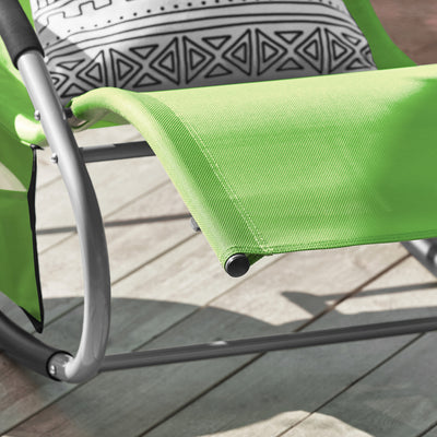 SoBuy OGS28-GRx2 Lot de 2 Chaise Longue Transat de Jardin Bascule avec Appui-tête Réglable et Pochette latérale