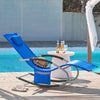 SoBuy OGS28-KBx2 Lot de 2 Chaise Longue Transat de Jardin Bascule avec Appui-tête Réglable et Pochette latérale