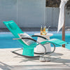 SoBuy OGS28-TBx2 Lot de 2 Chaise Longue Transat de Jardin Bascule avec Appui-tête Réglable et Pochette latérale