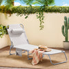 SoBuy OGS35-MIx2 Lot de 2 Transats de Jardin Pliable avec Oreiller et Poche Latérale, Chaise Longue Relax, Design Fonctionnel – L155×P56×H81 cm, Beige