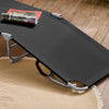 SoBuy OGS35-SCHx2 Lot de 2 Transats de Jardin Pliable avec Oreiller et Poche Latérale, Chaise Longue Relax, Design Fonctionnel – L155×P56×H81 cm, Noir