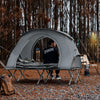 SoBuy OGS60-L-HG Lit de Camping 2 Personnes 3 en 1 – Toit Anti-UV, Matelas Gonflable Intégré, Charge 300 kg, Sac à Roulettes, Gris
