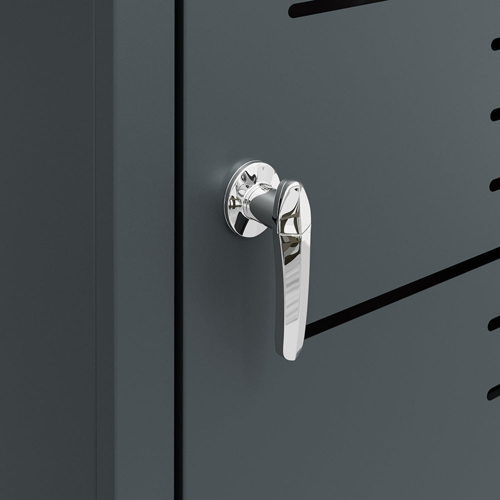 SoBuy OGS63-DG Cache-Poubelle Extérieur 240 L à Couvercle Hydraulique – Armoire Métallique Verrouillable, Amortisseurs – 69×80×116 cm, Anthracite