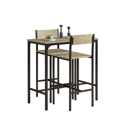 SoBuy OGT03-N Ensemble Table Haute de Cuisine 87 cm avec 2 tabourets de Bar – Meuble Bar Compact Mange Debout pour Petit Espa