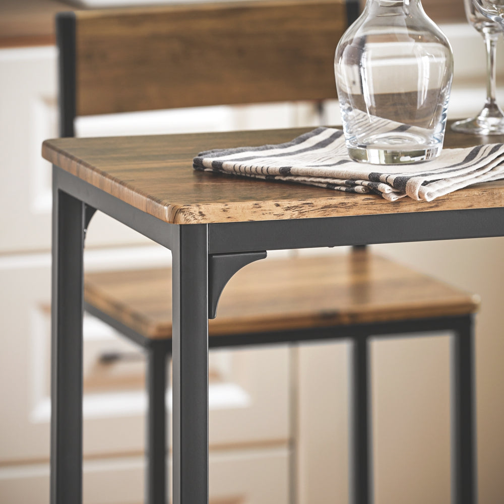 SoBuy OGT03-XL Table Haute avec 2 Tabourets de Bar – 100 cm, Tabourets Rangeables, Style Industriel