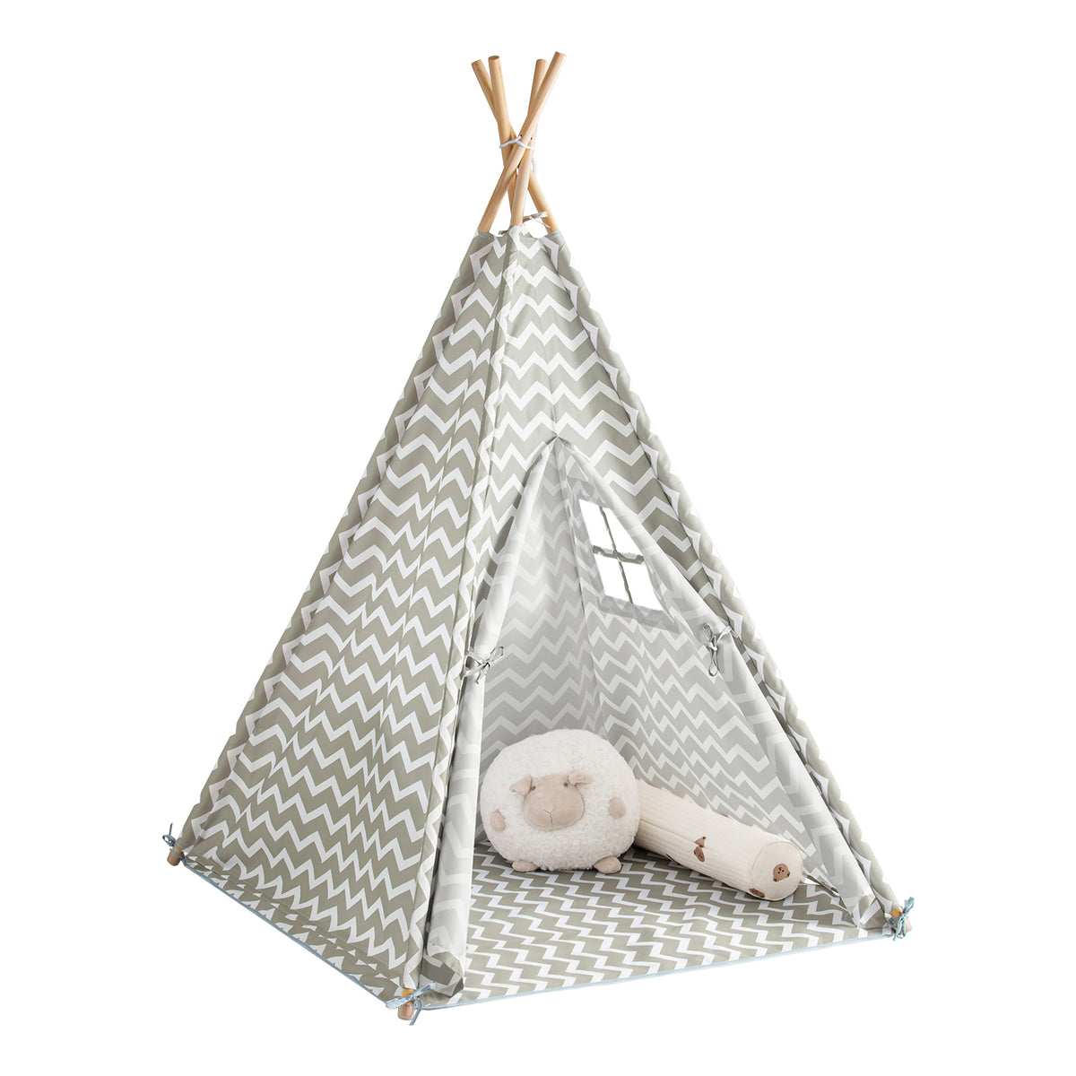 SoBuy OSS03 Tipi Enfant Tente pour Enfant avec Tapis De Sol Indian Teepee Tente de Jeu pour Enfants avec Tapis De Sol 1 Porte