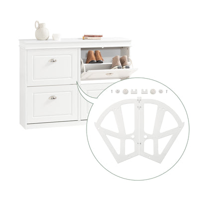 SoBuy SDA08-W 2 Pièces Charnières de Cabinet, Charnières de Tiroir pour Porte-Chaussures en Plastique Raccords De Remplacement