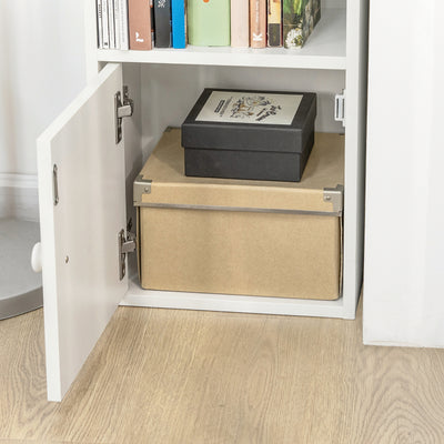 SoBuy STR10-W Meuble Colonne de Salle de Bain Armoire de Rangement Placard de Rangement Armoire sur Pied avec 2 Portes et 2 Tiroirs Blanc 33x24x188cm