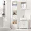 SoBuy STR10-W Meuble Colonne de Salle de Bain Armoire de Rangement Placard de Rangement Armoire sur Pied avec 2 Portes et 2 Tiroirs Blanc 33x24x188cm