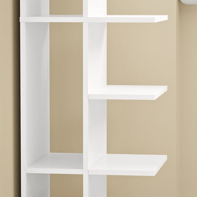 SoBuy STR14-H-W Bibliothèque Colonne Étroite 7 Niveaux – Meuble de Rangement en Bois, Étagère Blanche – 30×32,5×146,8 cm, Charge 60 kg