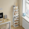 SoBuy STR14-H-W Bibliothèque Colonne Étroite 7 Niveaux – Meuble de Rangement en Bois, Étagère Blanche – 30×32,5×146,8 cm, Charge 60 kg