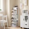 SoBuy STR14-W Étagère Murale Blanche 5 Niveaux – Bibliothèque de Rangement à 5 Plateaux pour Bureau et Salon – 30×32,5×110,5 cm, Charge 45 kg