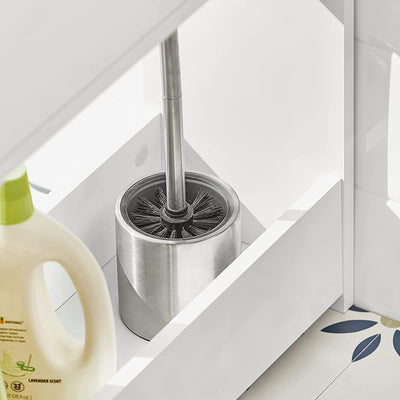 SoBuy BZR48-W Support Papier Toilette, Armoire Toilettes WC, Meuble de Salle de Bain, Armoire de Salle de Bain sur Pied