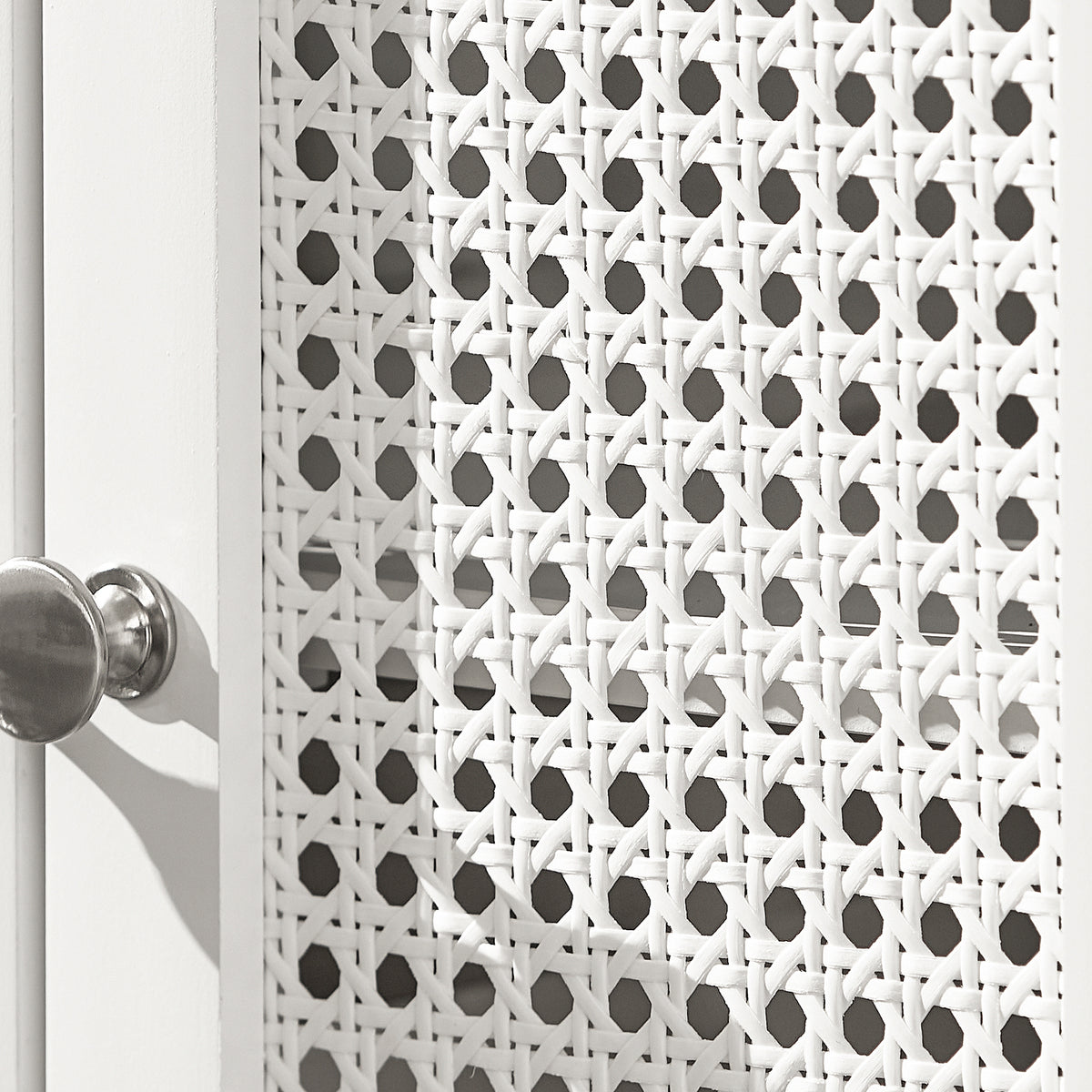 SoBuy BZR35-W Meuble sous Lavabo Salle de Bain Meuble Lavabo avec 2 Portes et Étagère Petit Meuble Salle de Bain avec Panneaux en Treillis pour Vasque ou Lavabo Blanc 50x60x33 cm