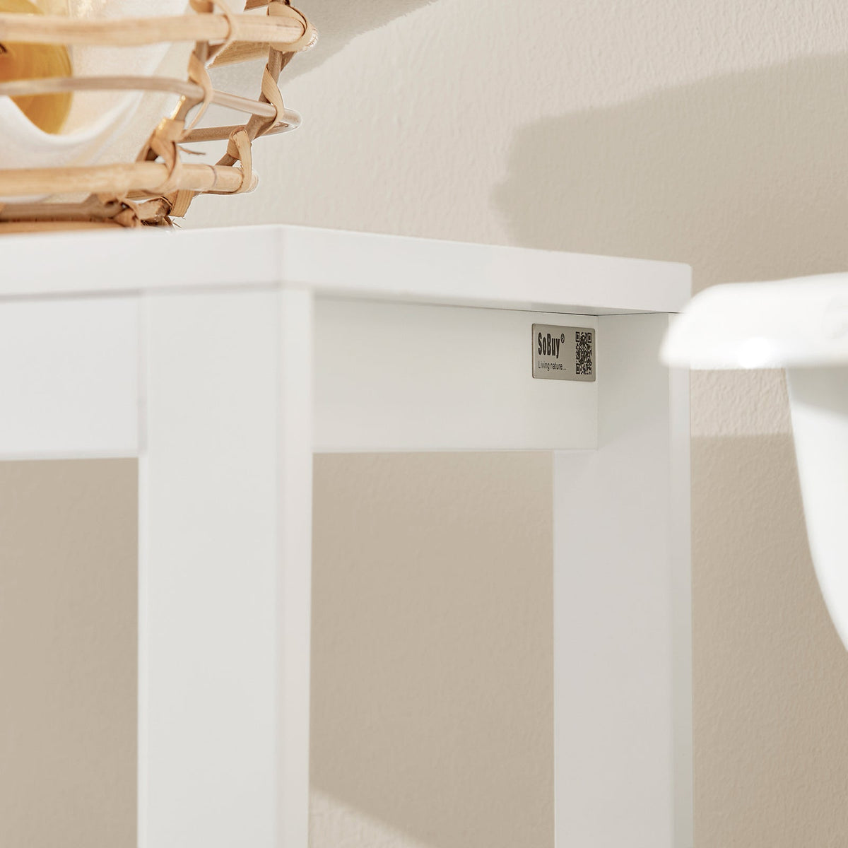 SoBuy BZR67-W Meuble Bas Armoire Toilette avec 1 Panier bac à Linge basculant Meuble de Rangement Corbeille à Linge Coffre à Linge
