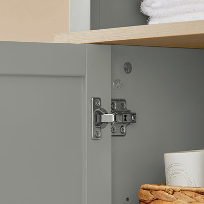 SoBuy BZR68-HG Colonne Salle de Bain Rangement Fonctionnel et Compact, pour Salle de Bain et WC, Rangement Optimisé, Design Fonctionnel – L39×P30×H169 cm, Gris