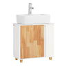 SoBuy BZR75-W Meuble sous Lavabo, Meuble sous Vasque, Armoire Salle de Bain avec Porte et 2 Compartiments Latéral