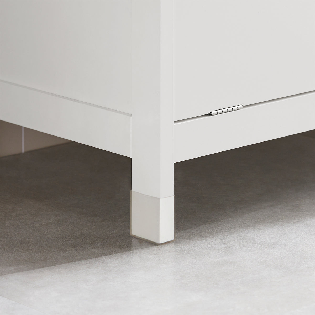 SoBuy BZR77-W Meuble de Salle de Bain avec Paniers à Linge, Armoire à Linge avec 3 Paniers et Tiroir, Armoire de Salle de Bain en Bois, Corbeille à Linge, Blanc, 80x91x38cm