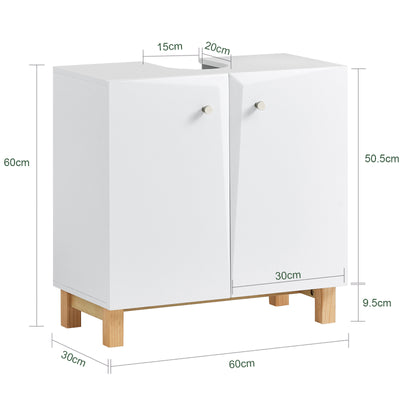 SoBuy BZR92-W Meuble sous Lavabo, Meuble sous évier, Meuble sous Vasque, Armoire Salle de Bain, Placard de Rangement