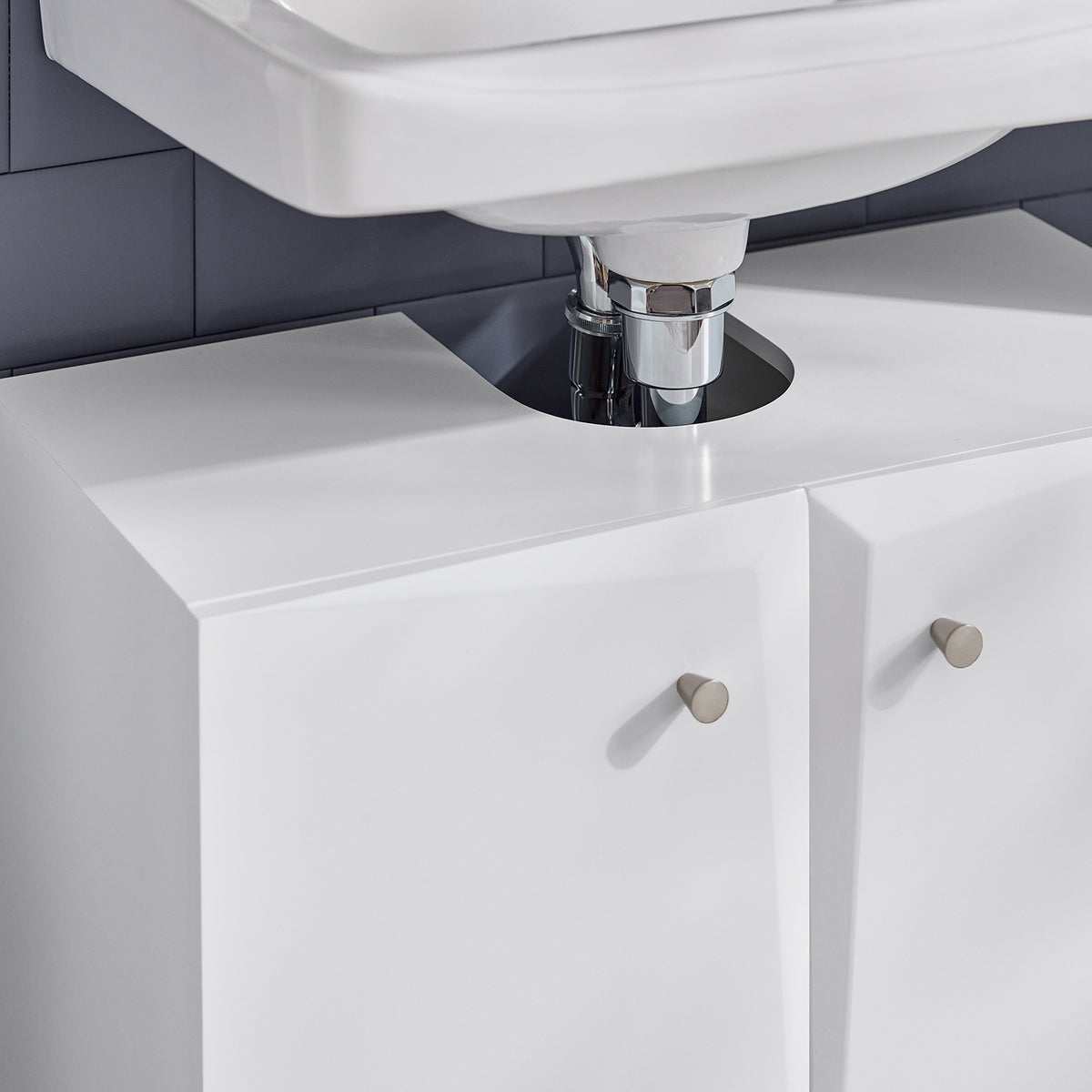 SoBuy BZR92-W Meuble sous Lavabo, Meuble sous évier, Meuble sous Vasque, Armoire Salle de Bain, Placard de Rangement