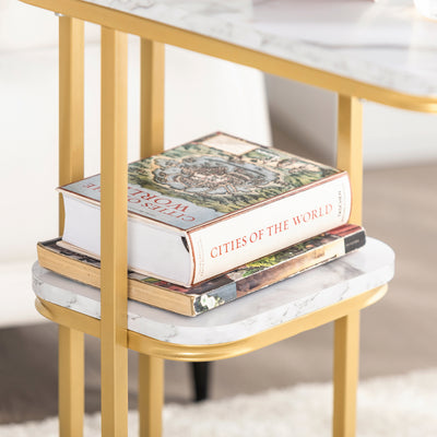 SoBuy FBT110-G Table d’Appoint Moderne Bout de Canapé à Café Table Basse Table de Chevet Effet