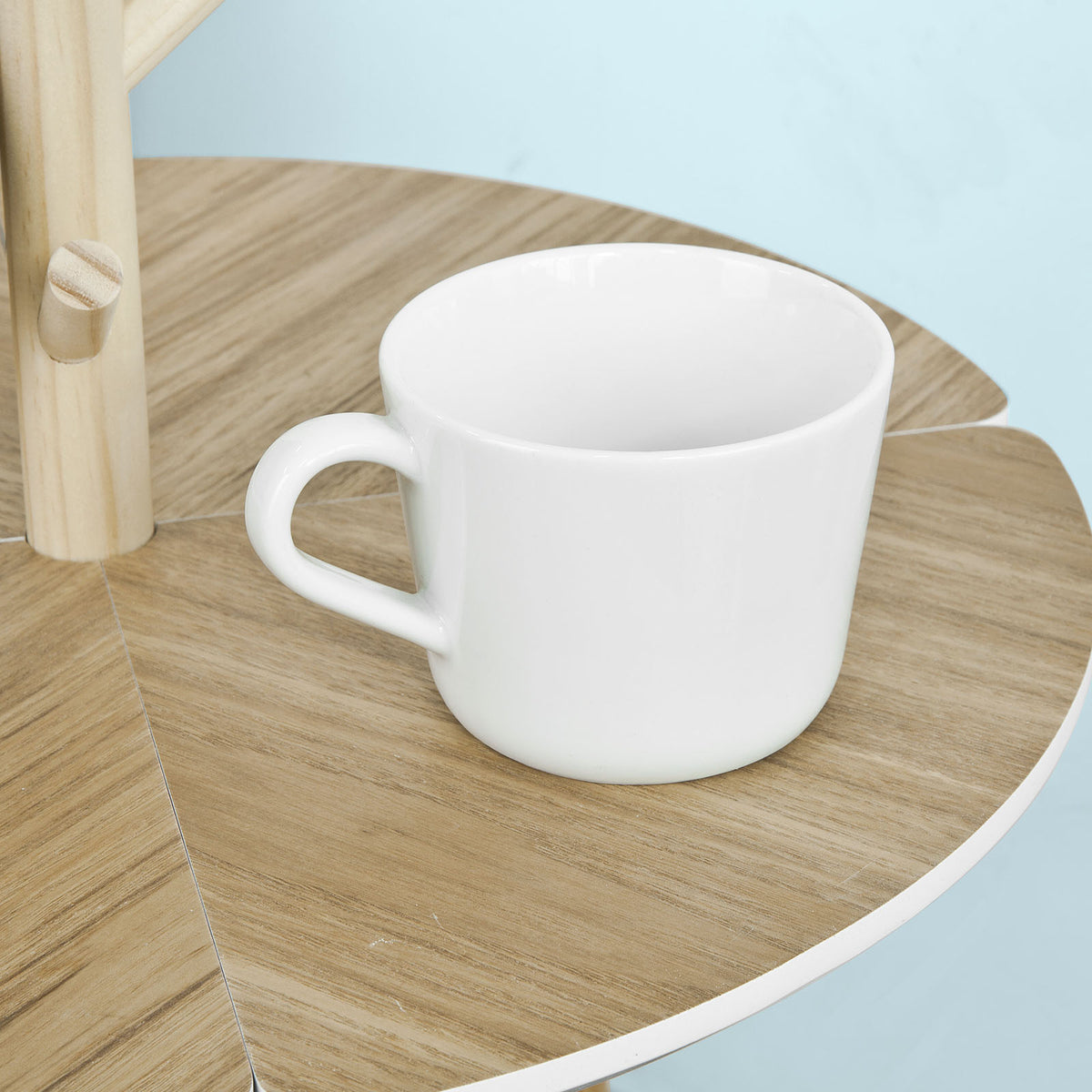 SoBuy FBT38-WN Table café Design avec support à Tasses Table d’appoint Ronde
