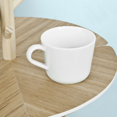 SoBuy FBT38-WN Table café Design avec support à Tasses Table d’appoint Ronde