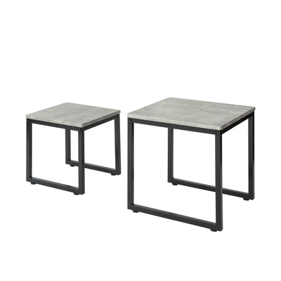 SoBuy FBT42-HG Tables Basses Gigognes, Set de 2, Lot de 2 Tables d'Appoint Empilables Tables Carrée Table Basse