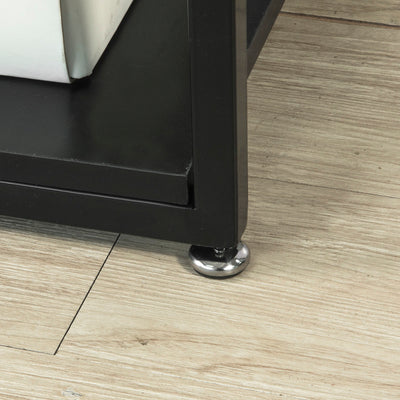 SoBuy FBT65-SCH Bout de Canapé Table d’Appoint Tables Basses avec 3 Étagères de Rangement